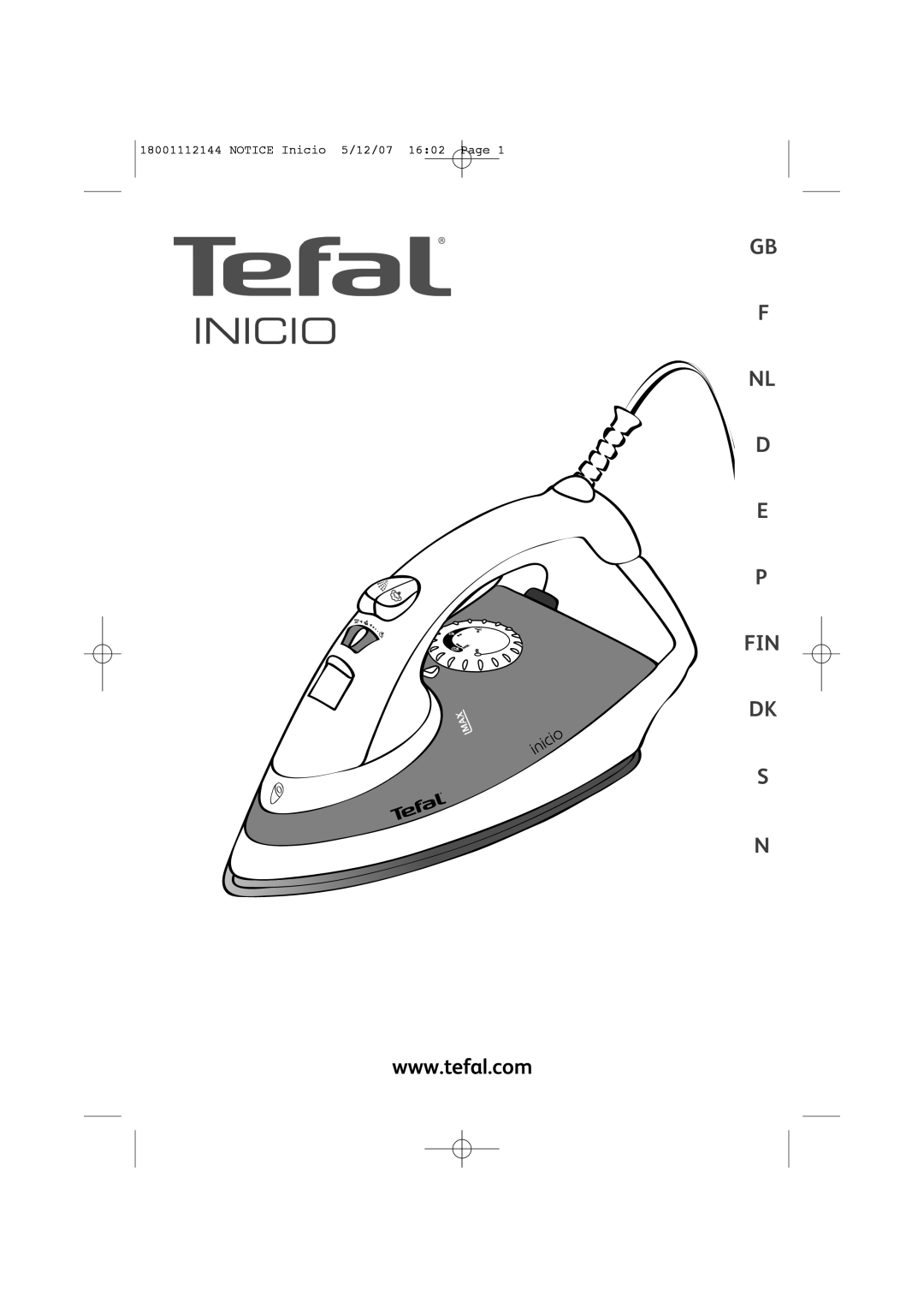 Tefal FV1115E0 manual Inicio 