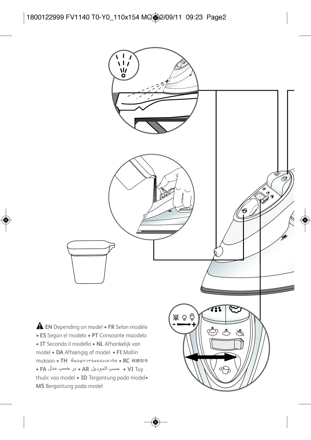 Tefal FV1140T0, FV1140Y0 manual 1800122999 FV1140 T0-Y0110x154 MO 02/09/11 0923 Page2 