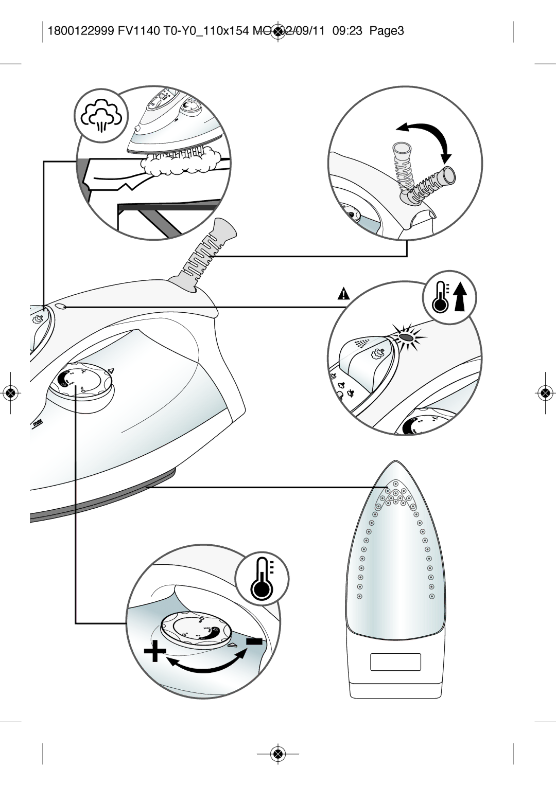 Tefal FV1140Y0, FV1140T0 manual 1800122999 FV1140 T0-Y0110x154 MO 02/09/11 0923 Page3 