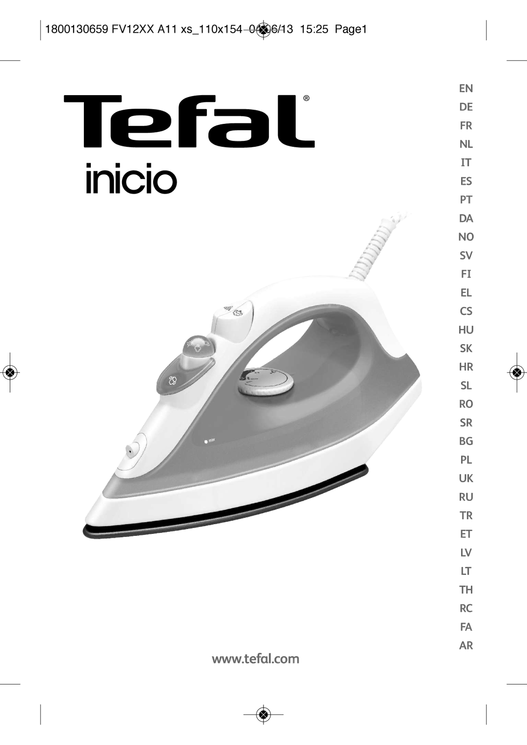 Tefal FV1230G0, FV1230E0 manual 