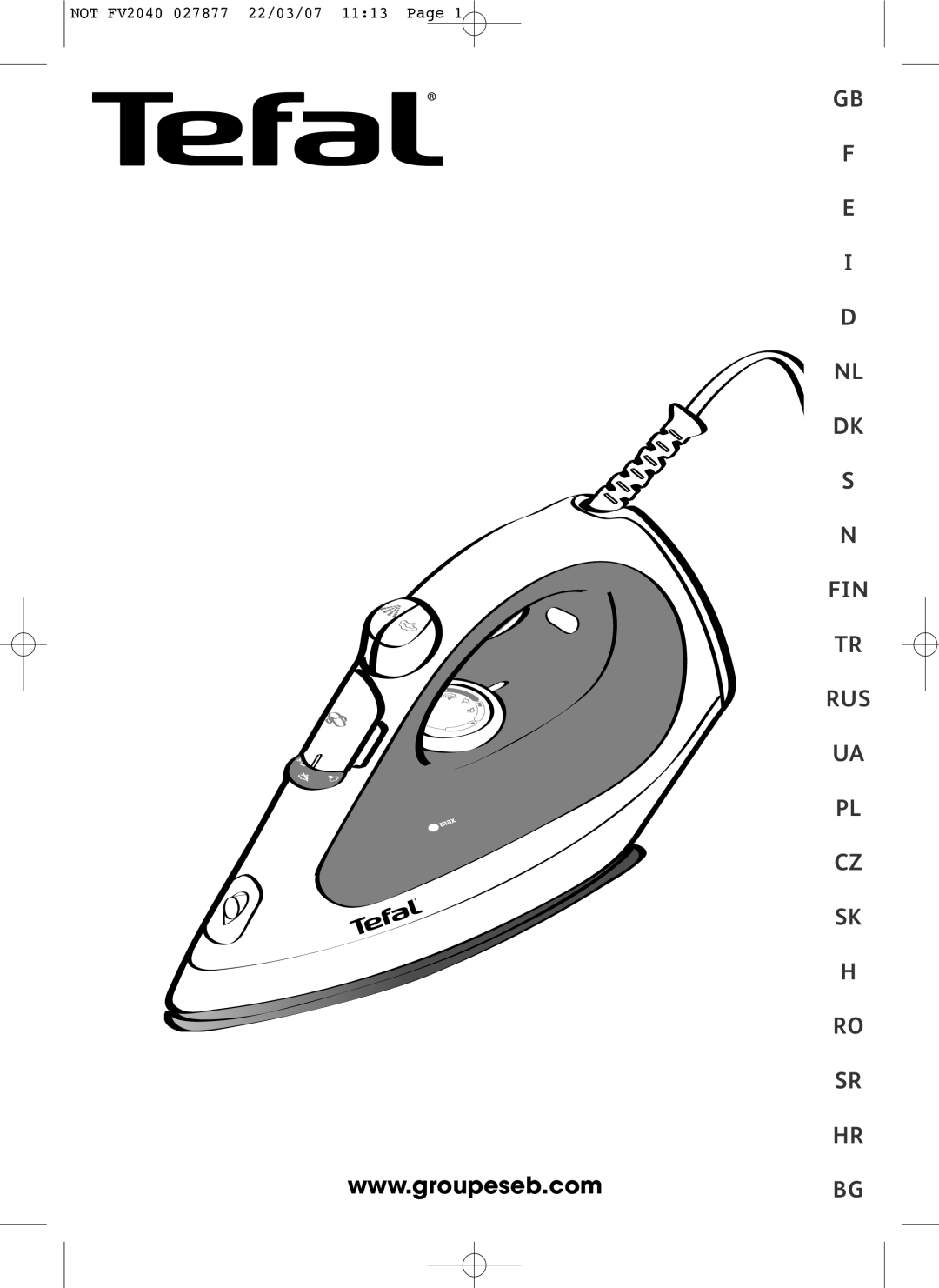 Tefal FV2040E0 manual Fin Rus 