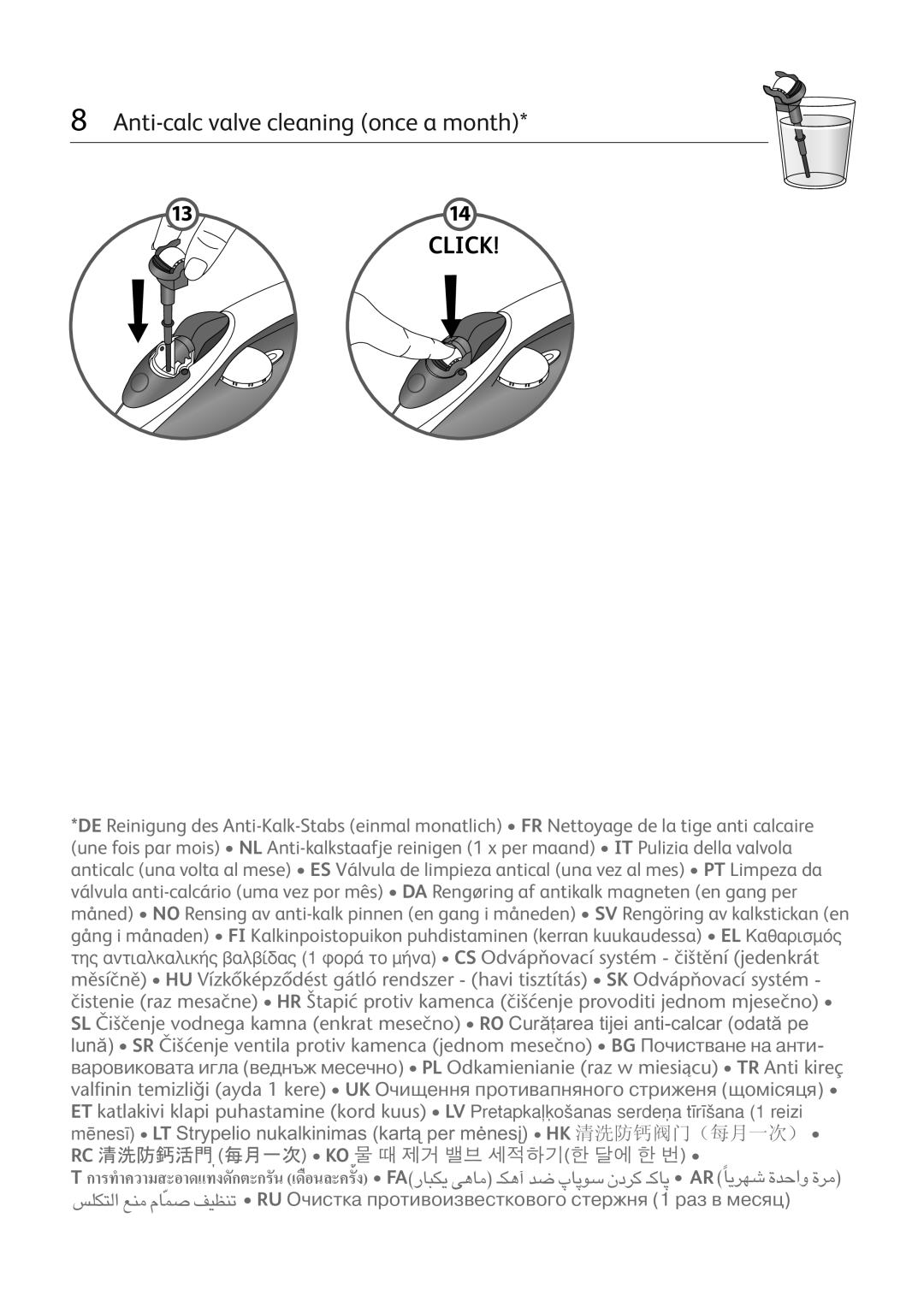 Tefal FV4368J0, FV4368M0, FV4368C0, FV4368E0 manual Click 