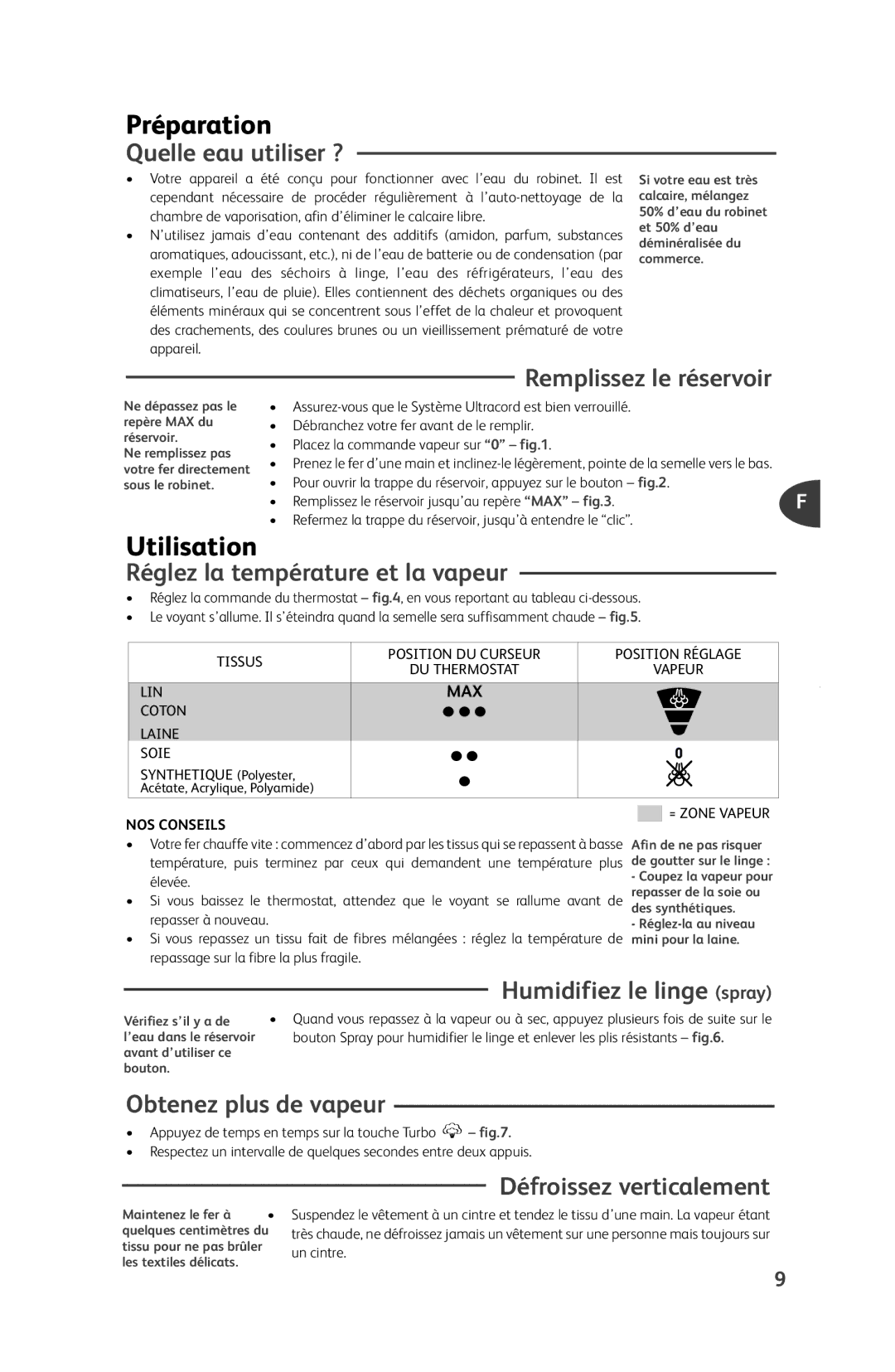 Tefal FV5246E1, FV5246E0, FV5246E7, FV5246Z0, FV5246X1, FV5246X0, FV5246Q0, FV5246C1 manual Préparation, Utilisation 