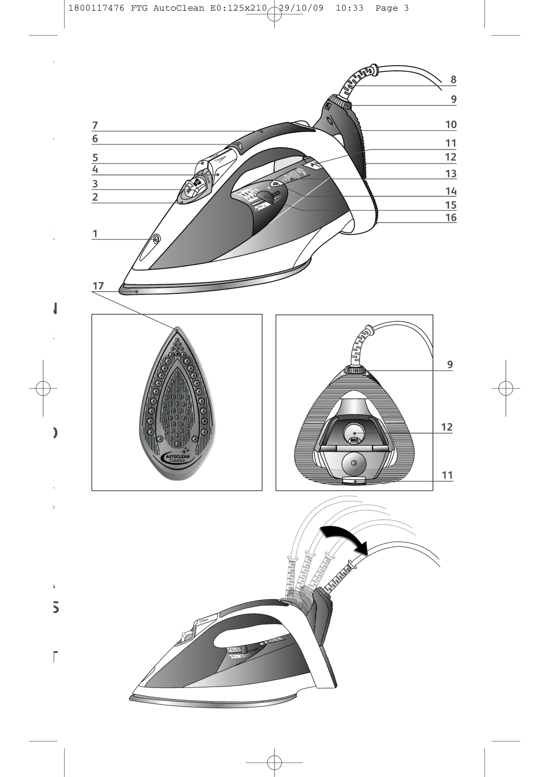 Tefal FV5276L0, FV5276E0, FV5276Q0 manual FTG AutoClean E0125x210 29/10/09 1033 