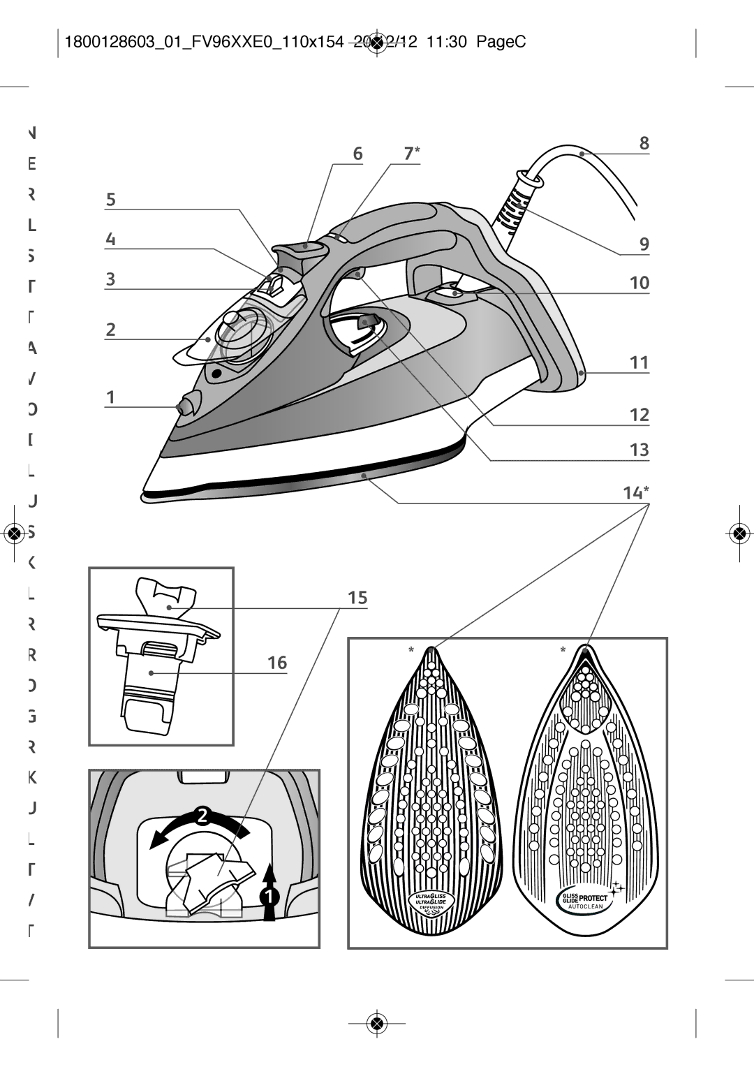 Tefal FV9640E0 manual 180012860301FV96XXE0110X154 20/12/12 1130 Pagec 