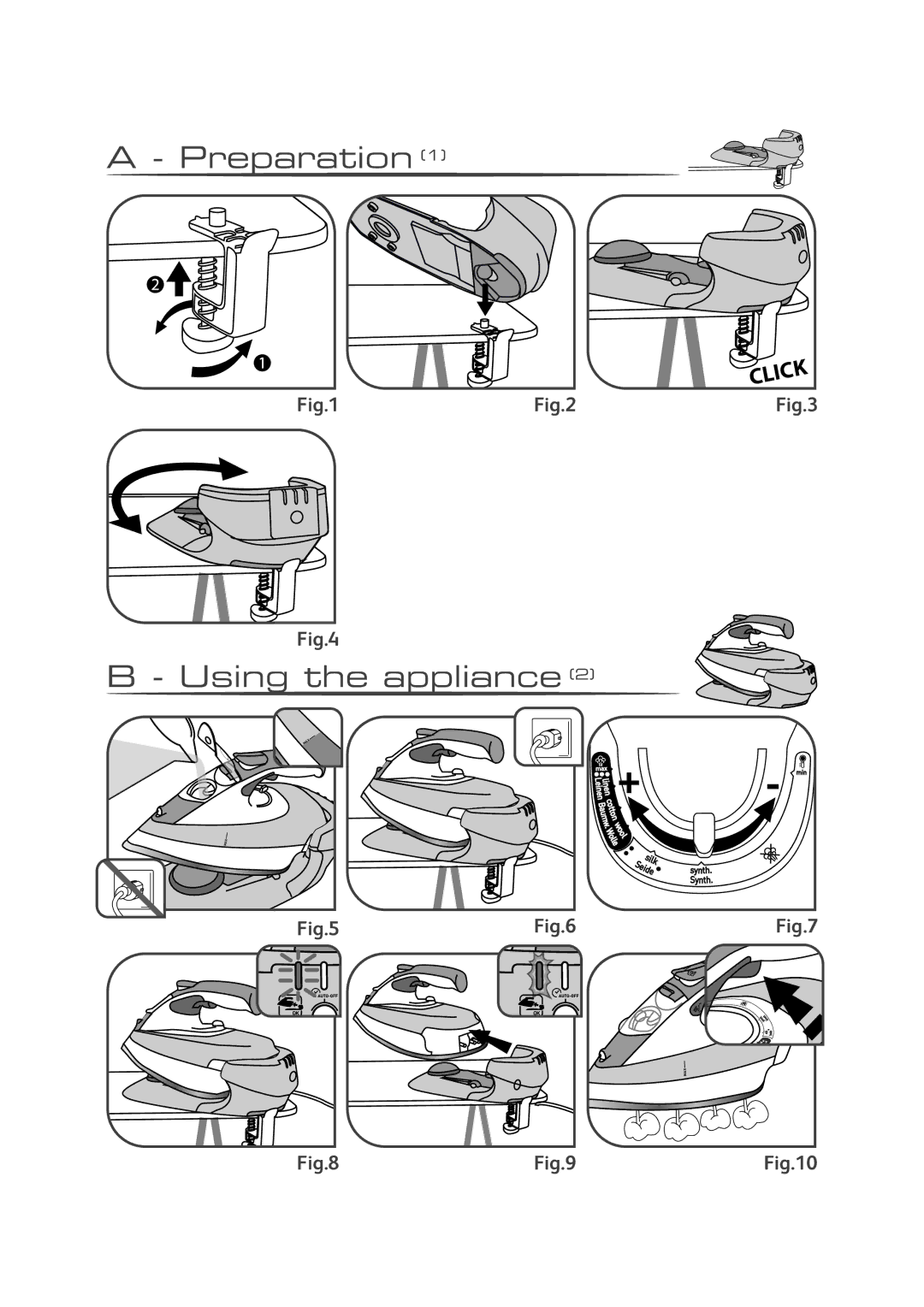 Tefal FV9910C0, FV9910E0 manual Preparation Using the appliance 