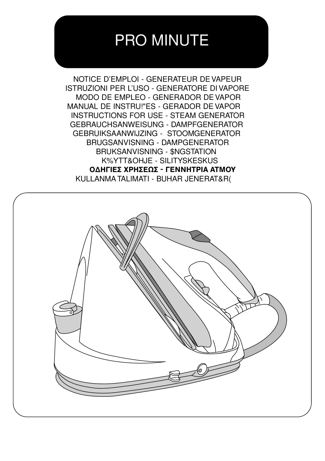 Tefal GV6600C5, GV6600G0, GV6600J0, GV6600K0, GV6600G8, GV6600C0, GV6600S0, GV6600E0, GV6600E5 manual PRO Minute 