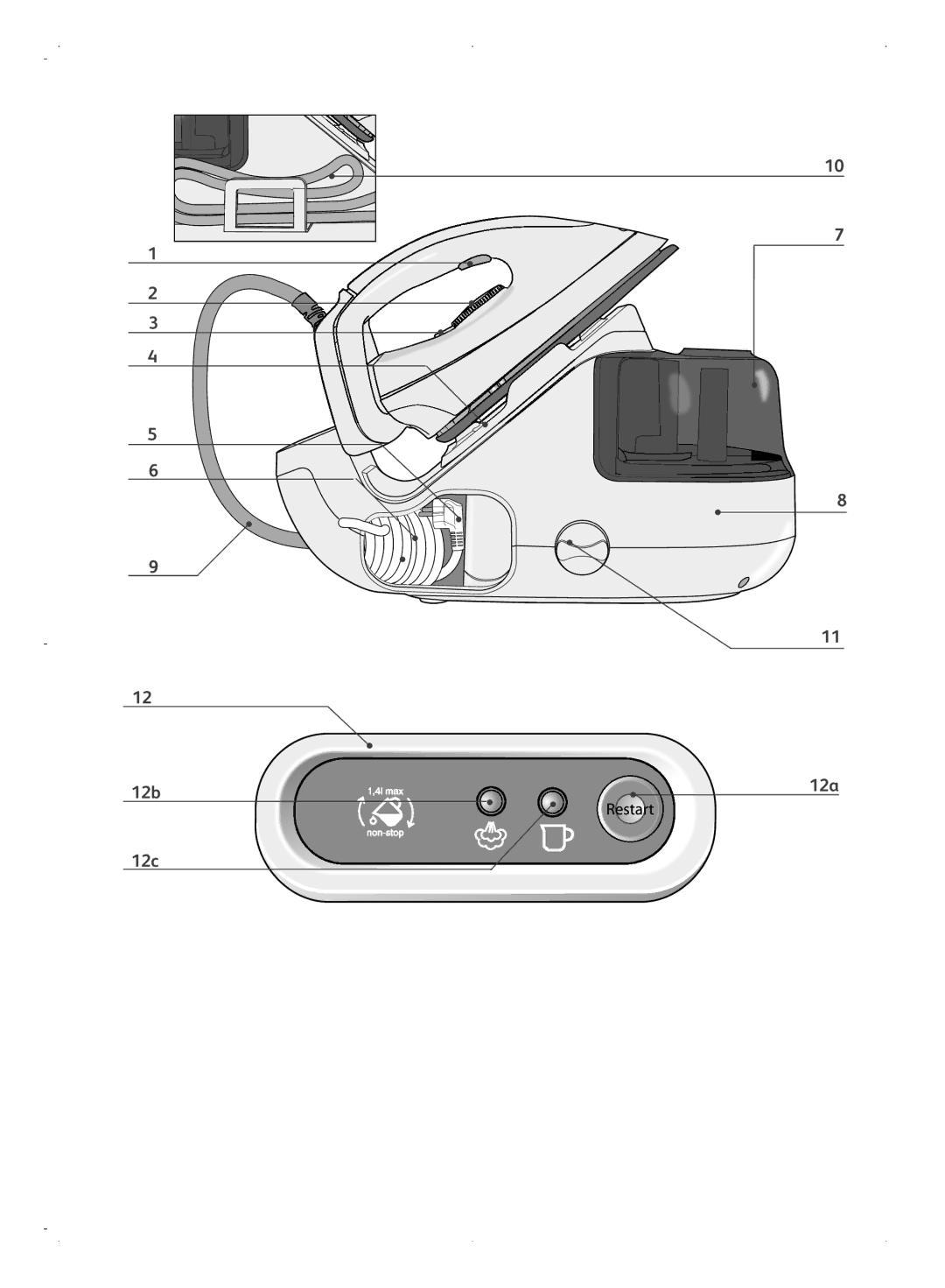 Tefal GV7070E0, GV7070G8, GV7070G0 manual 12b 12a 12c 