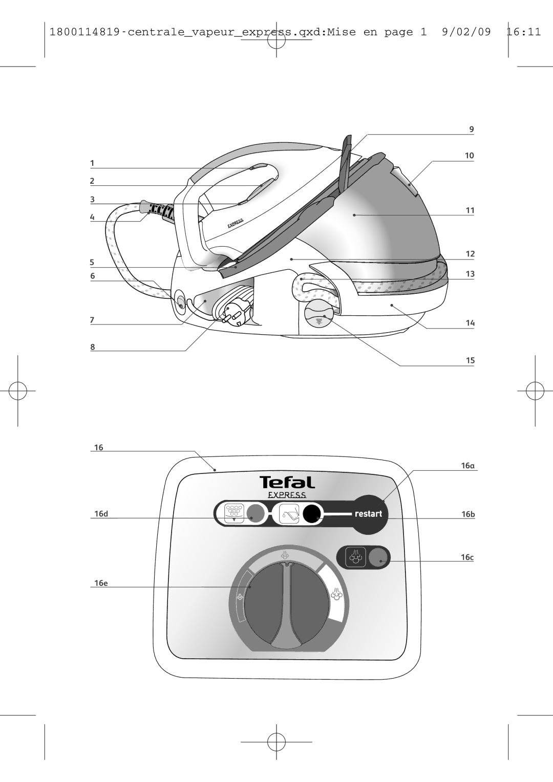 Tefal GV7150C0, GV7150E0S, GV7150G8, GV7150E0_28238N, GV7150S0, GV7150G0, GV7150Z0, GV7150X0 manual 16A 16 D 