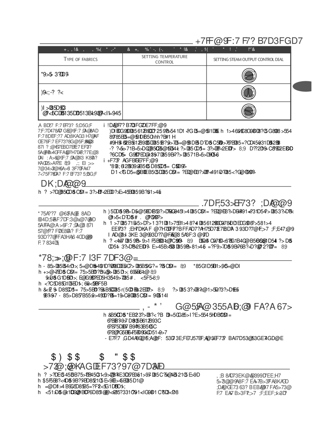 Tefal GV7250E0, GV7250_28238N manual Setting the temperature, Dry ironing, Vertical steam ironing, Refilling the water tank 