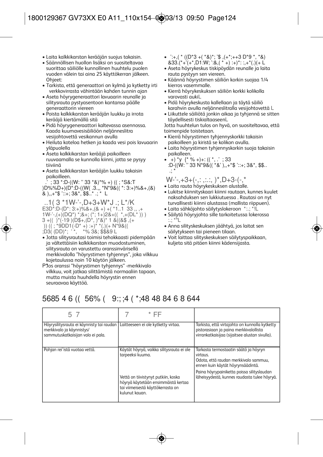 Tefal GV7315E0 manual 1800129367 GV73XX E0 A11110X154 01/03/13 0950 PAGE124, Huuhtele höyrysäiliö Kuva. B 