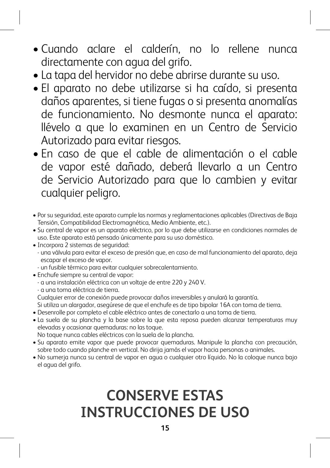 Tefal GV7630E0, GV7630CH, GV7630G0, GV7630C0, GV7630Z0 manual Conserve Estas Instrucciones DE USO 