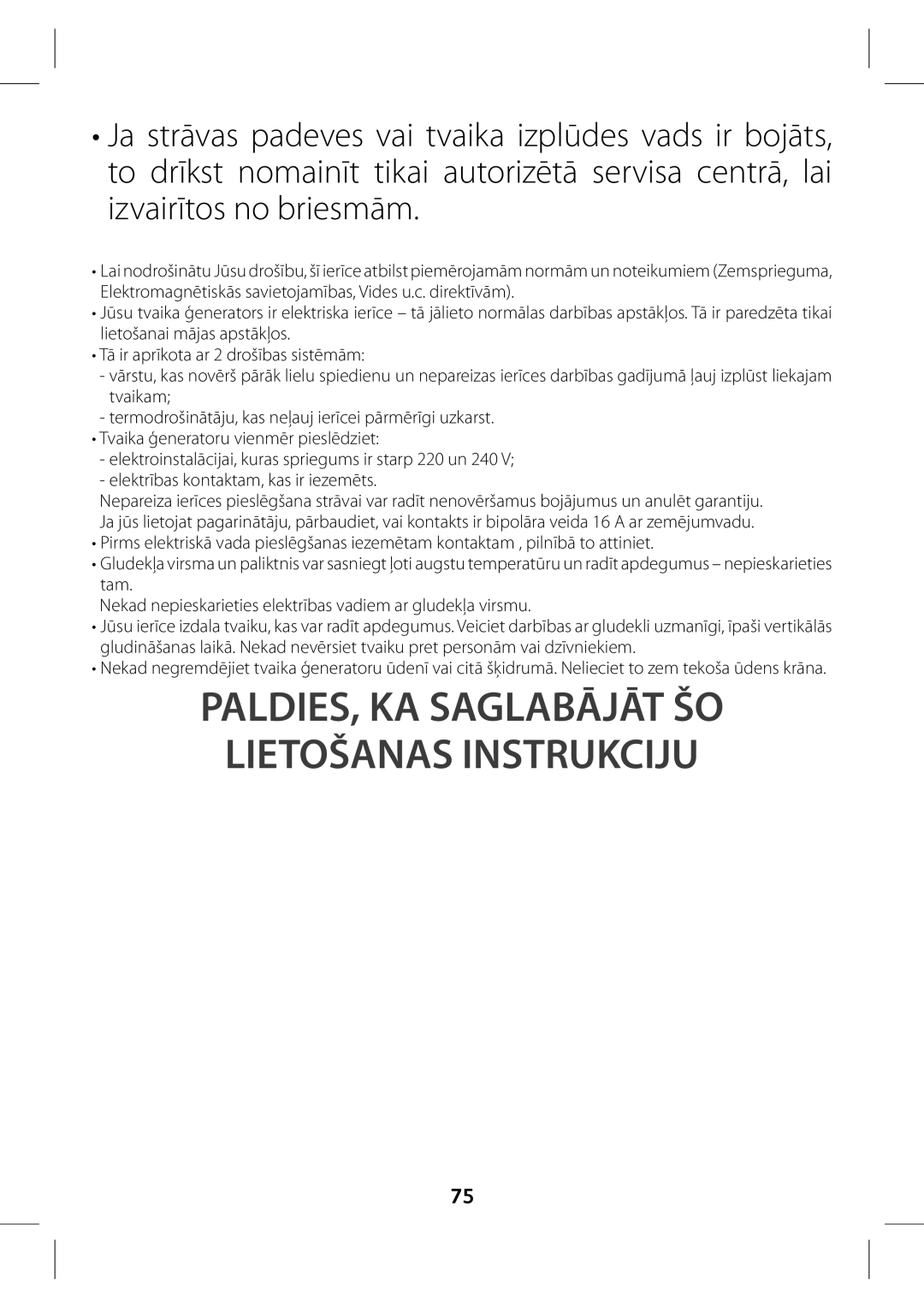 Tefal GV7630E0, GV7630CH, GV7630G0, GV7630C0, GV7630Z0 manual PALDIES, KA Saglabājāt ŠO Lietošanas Instrukciju 