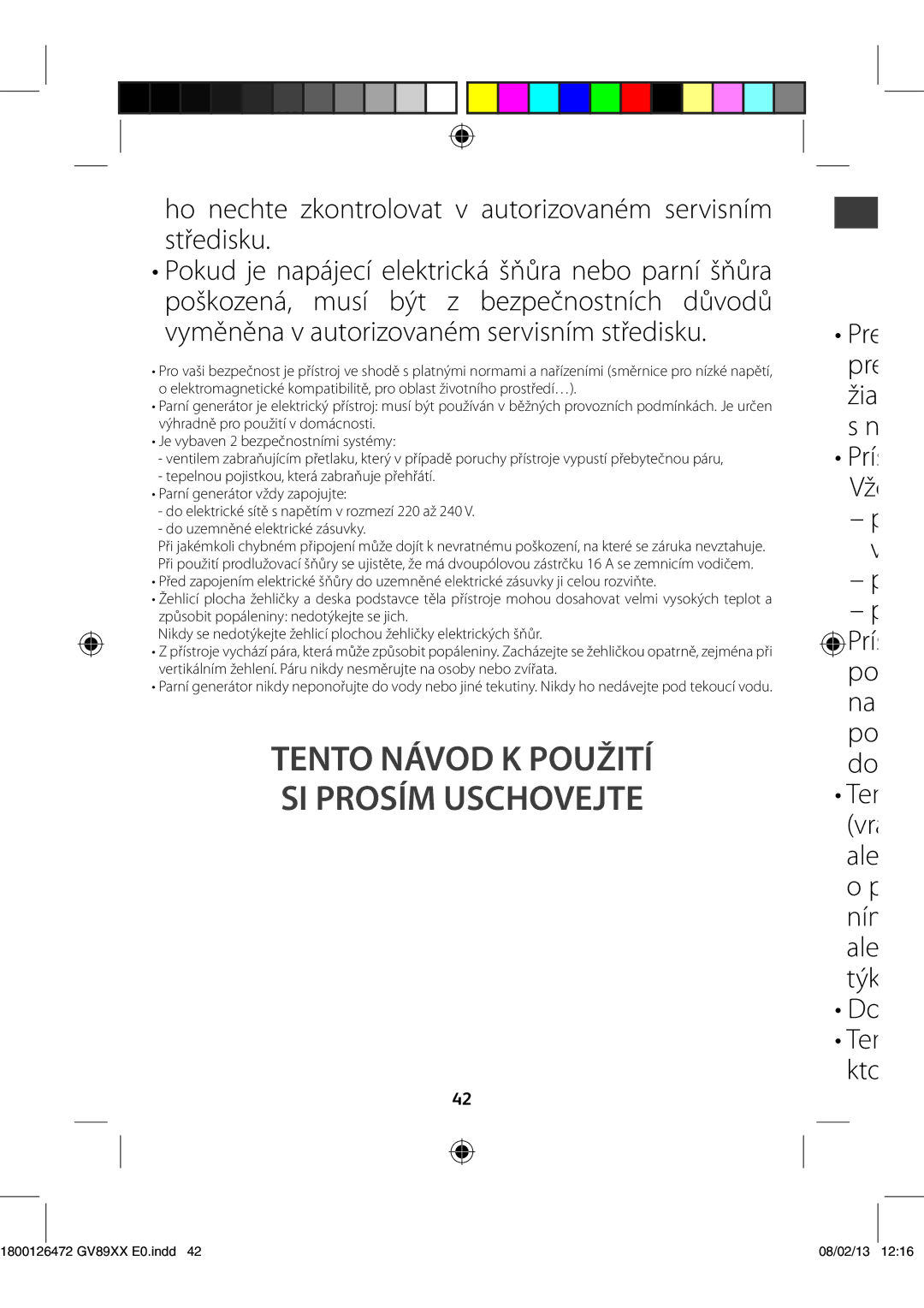 Tefal GV8925E0, GV8925C0, GV8925G0 manual  7ä,  oQ 1SÓ, Lup,  EpVfnoşoïFmflusjdlïÈtvwlz, Qp Ob 