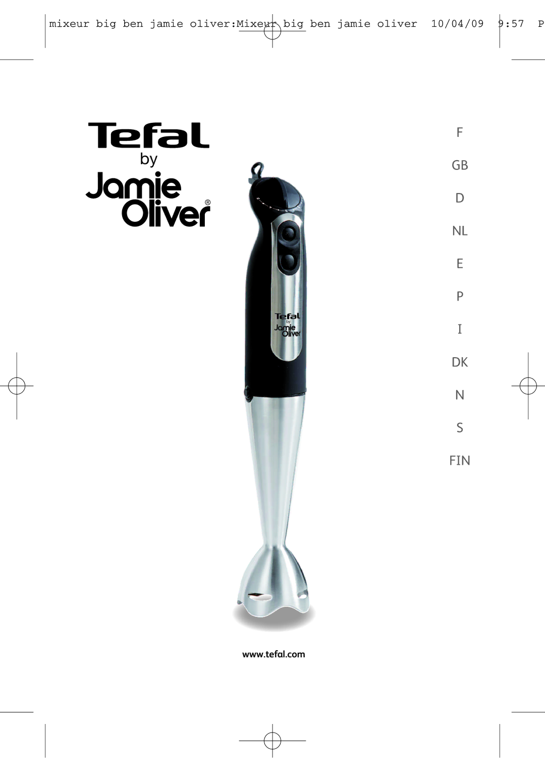 Tefal HB401190, HB500831 manual Fin 