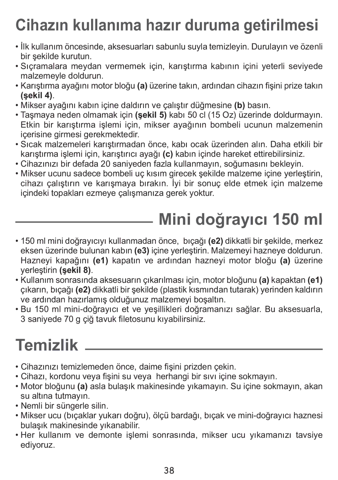 Tefal HB407143, HB853866, HB300141 manual Mini doğrayıcı 150 ml 