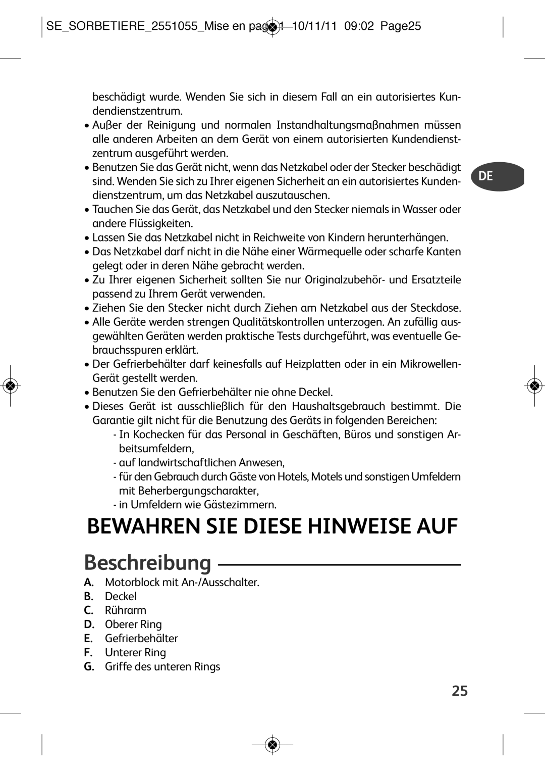 Tefal IG500710, IG5007B1, IG500760, IG5007B2, IG500140 manual Bewahren SIE Diese Hinweise AUF, Beschreibung 