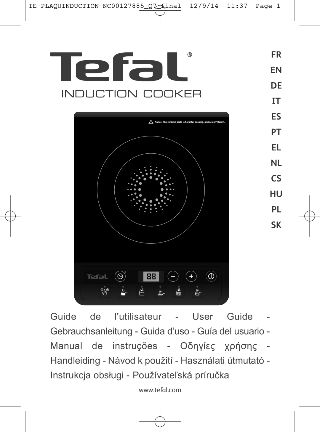 Tefal IH201866, IH201865, IH201840, IH201812 manual Induction Cooker 