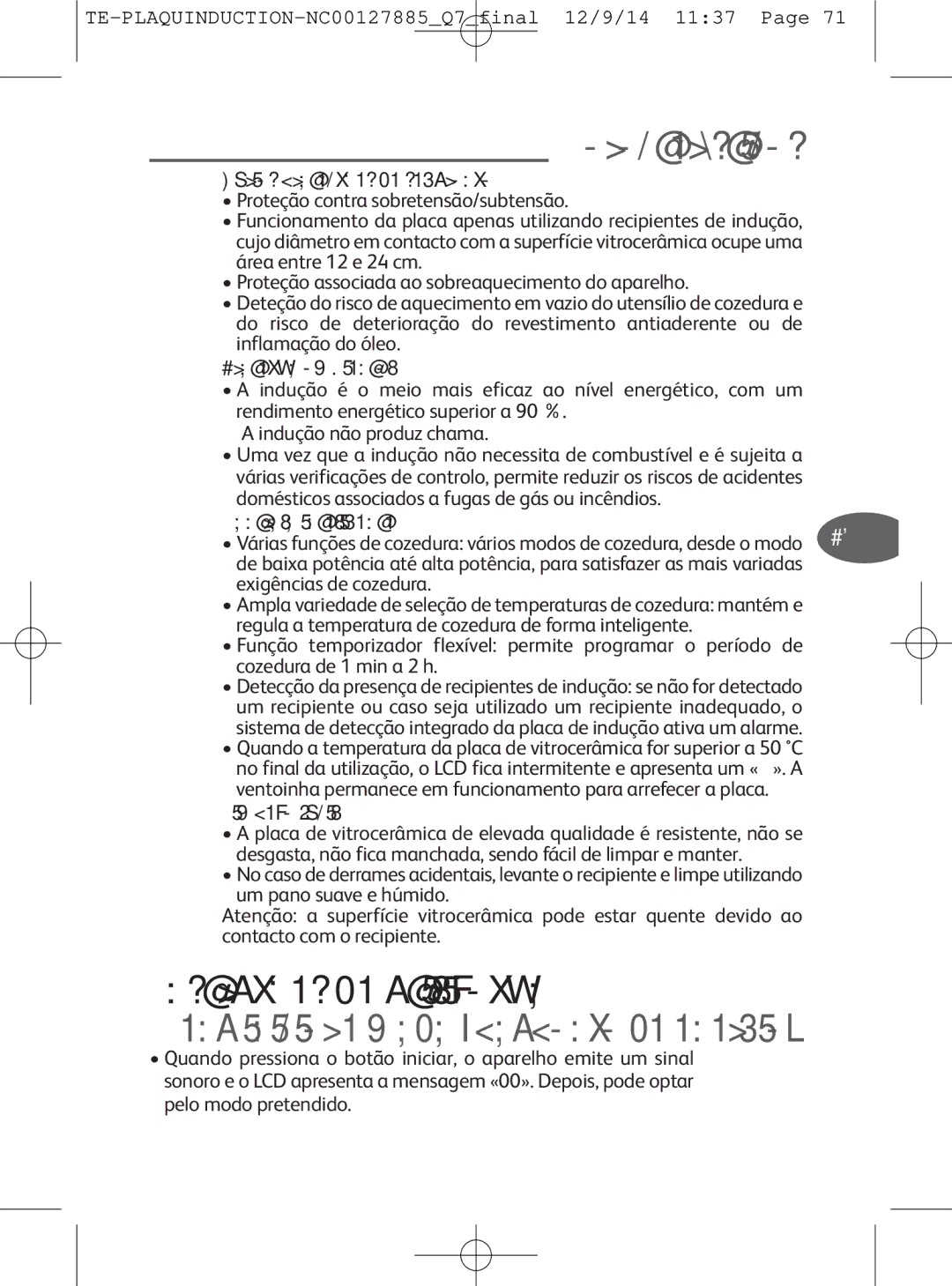 Tefal IH201812, IH201865, IH201866, IH201840 manual Instruções de utilização, Menu iniciar e modo poupança de energia 