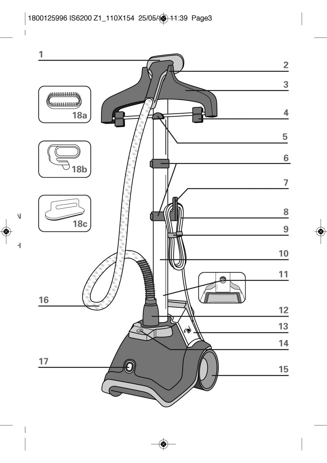 Tefal IS6300Q1, IS6200CGS, IS6200Z1, IS6300M1, IS6300U2, IS6350T1, IS6300U1, IS6300D1, IS6300D2 manual 18a 18b 18c 