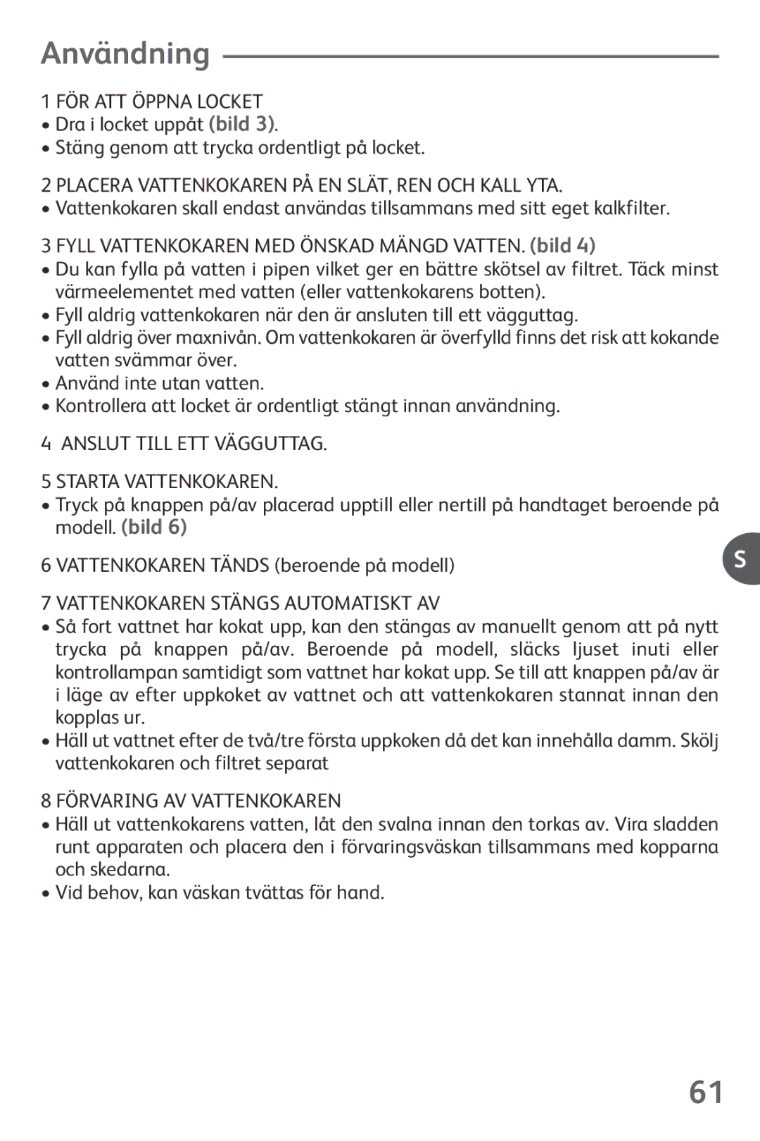 Tefal KO1021HK, KO102140, KO102110, KO1021KR, KO1021JP manual Användning 