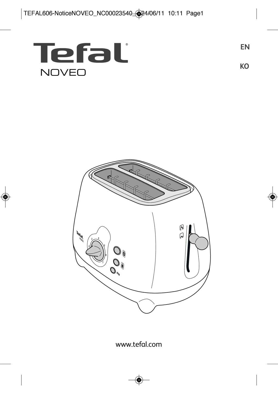 Tefal LT251870 manual Noveo 