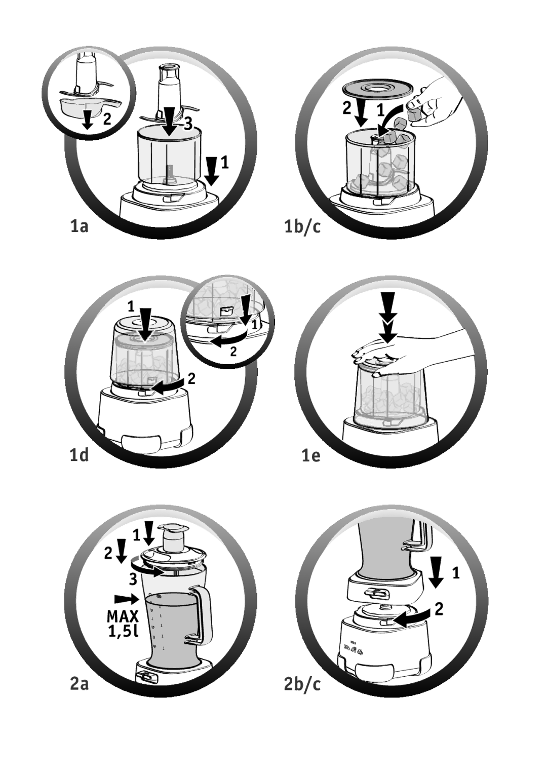 Tefal MF805GTH, MF805G65 manual 1b/c 