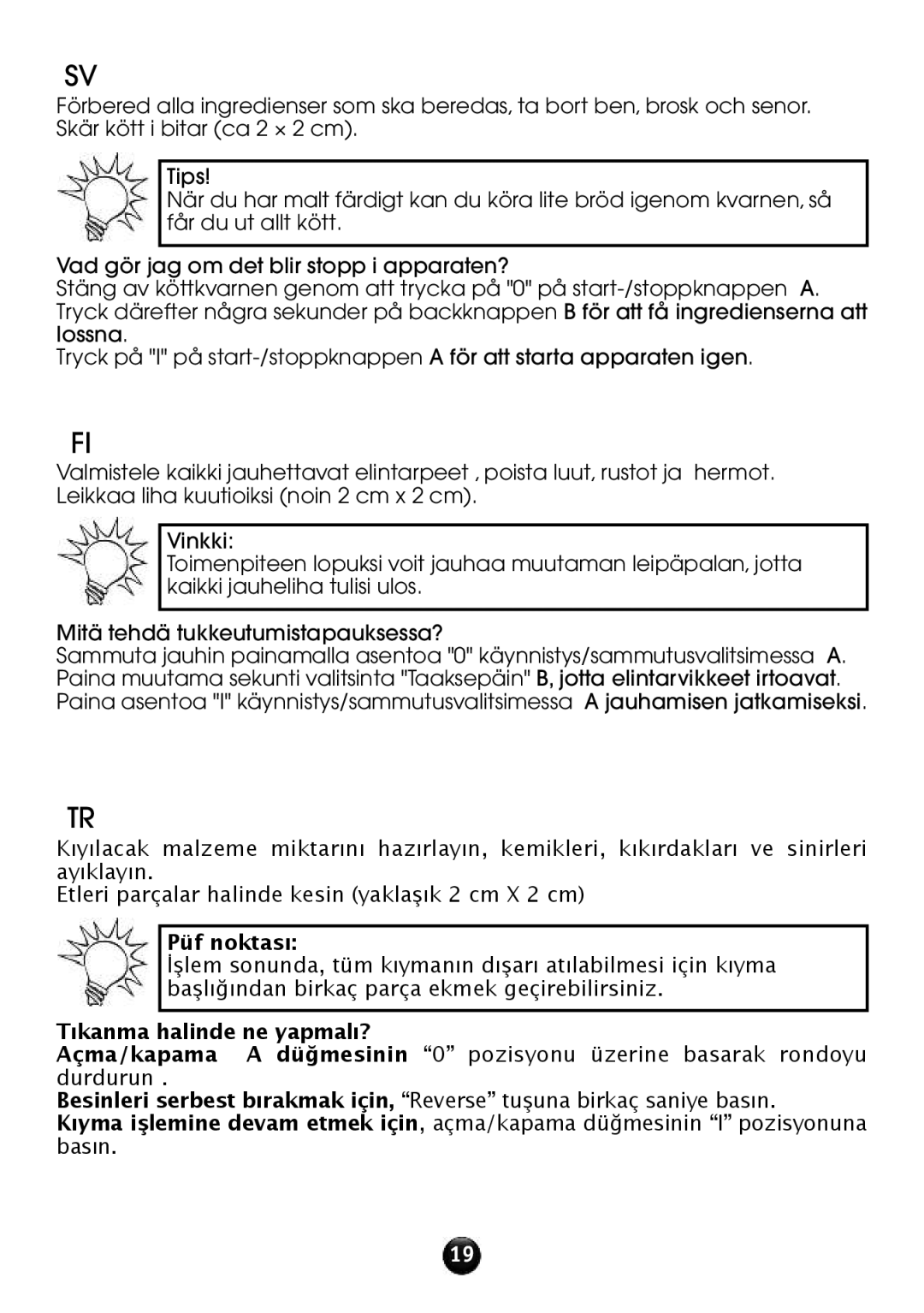 Tefal NE608138 manual Püf noktası, Tıkanma halinde ne yapmalı? 