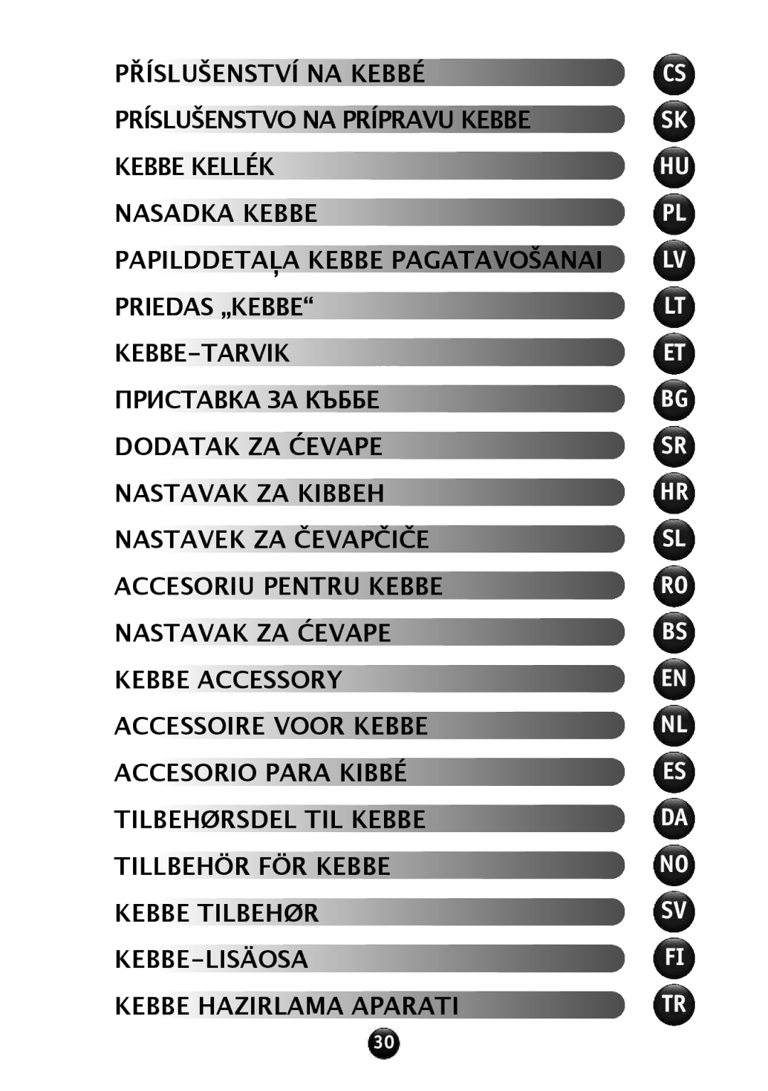 Tefal NE608138 manual PAPILDDETAyA Kebbe Pagatavošanai 