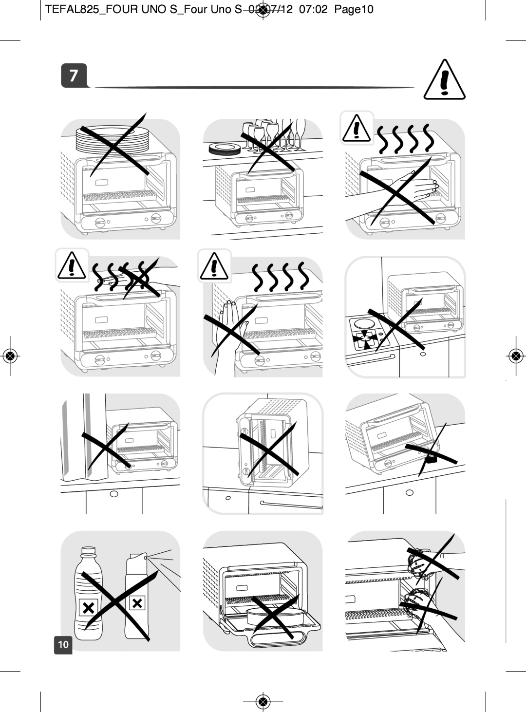 Tefal OF110265 manual TEFAL825FOUR UNO SFour Uno S 02/07/12 0702 Page10 