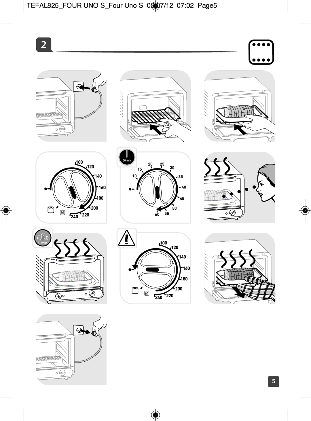 Tefal OF110265 manual TEFAL825FOUR UNO SFour Uno S 02/07/12 0702 Page5 