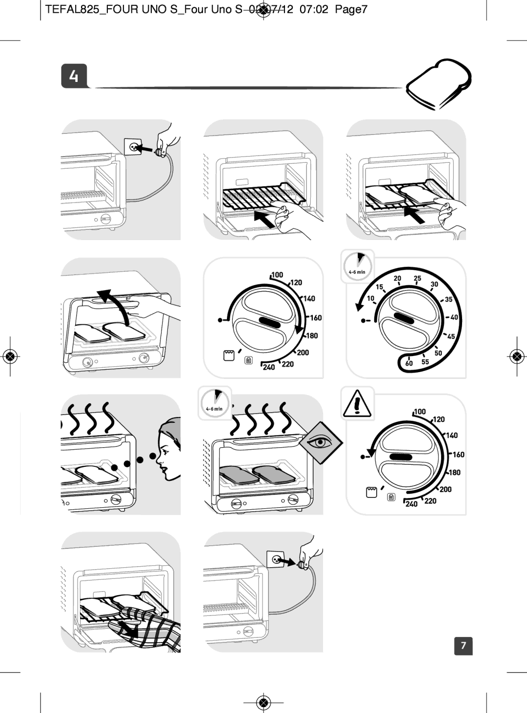 Tefal OF110265 manual TEFAL825FOUR UNO SFour Uno S 02/07/12 0702 Page7 