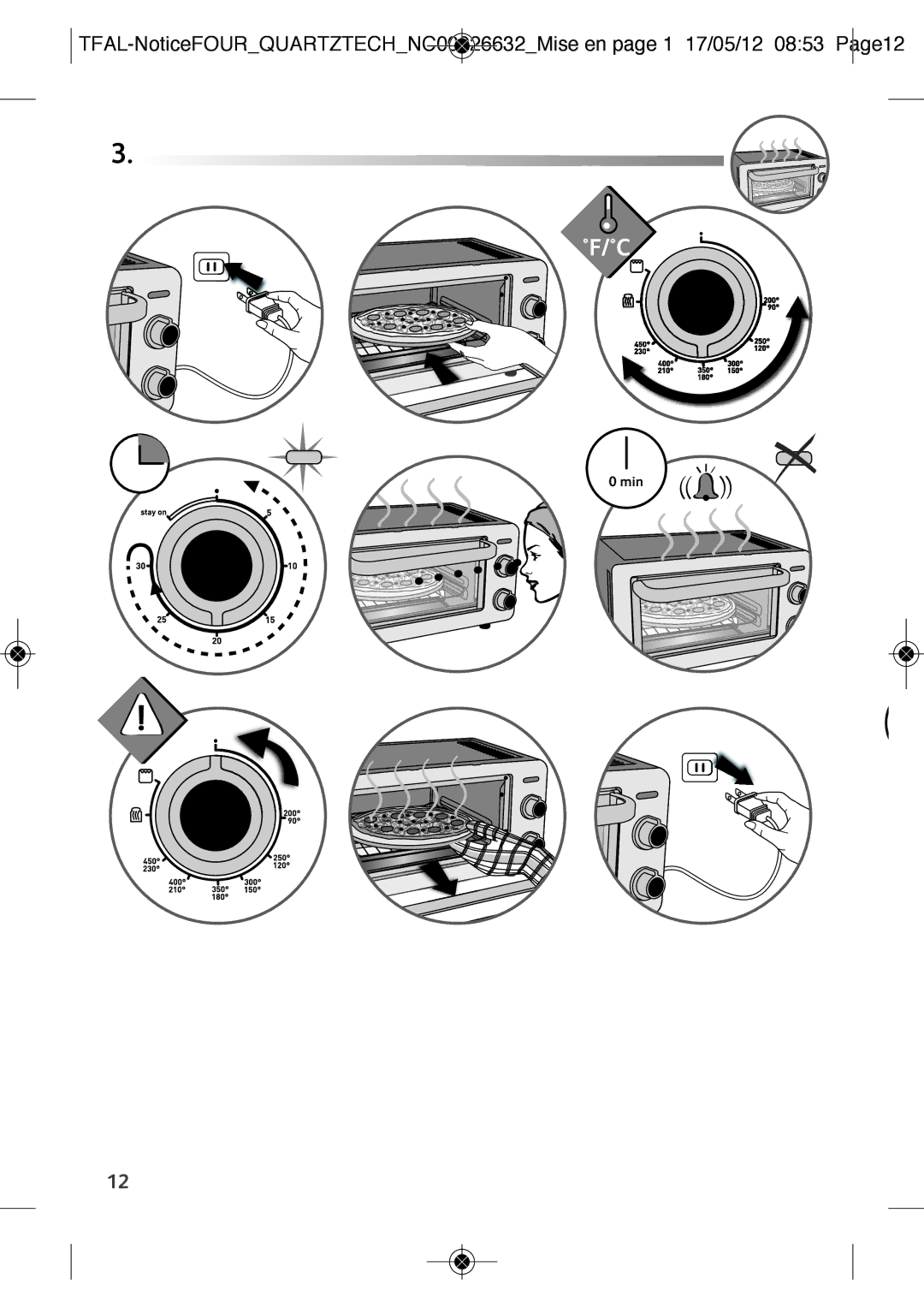 Tefal OF1608B2, OF160850, OF1608B1, OF160870 manual Min 