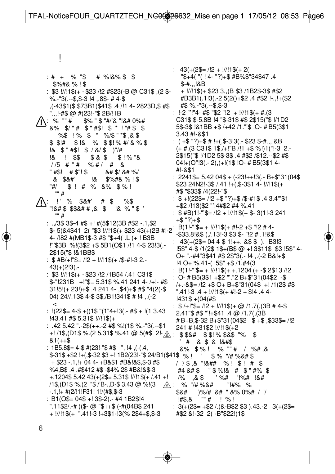 Tefal OF160870, OF160850, OF1608B2, OF1608B1 manual Français, Précautions Importantes 