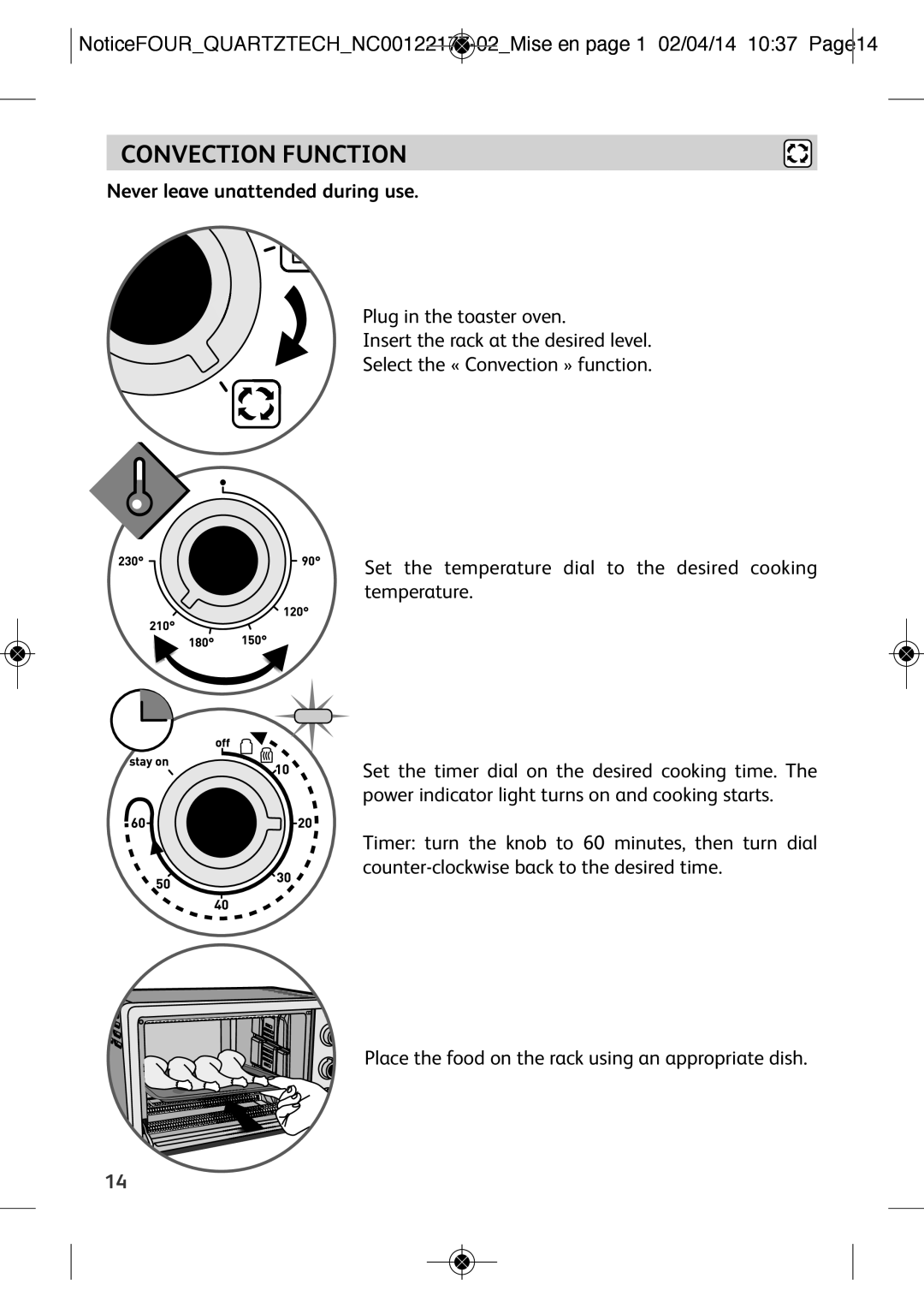 Tefal OF170870 manual Convection Function 