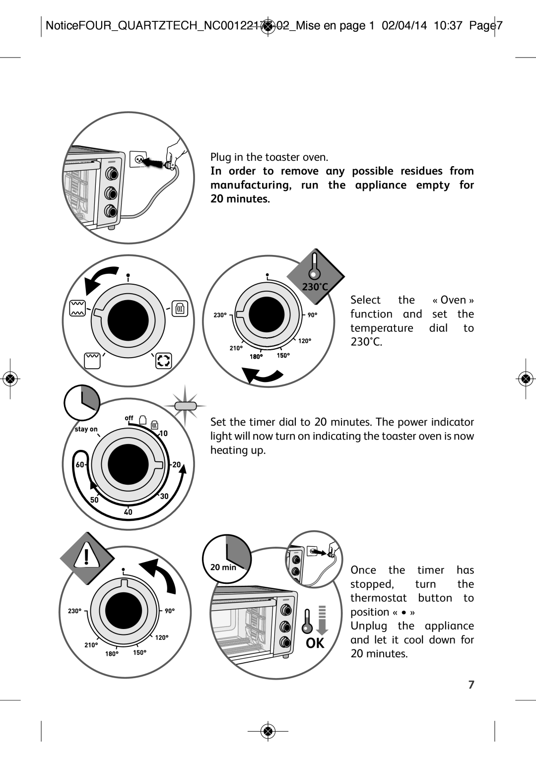 Tefal OF170870 manual Plug in the toaster oven 