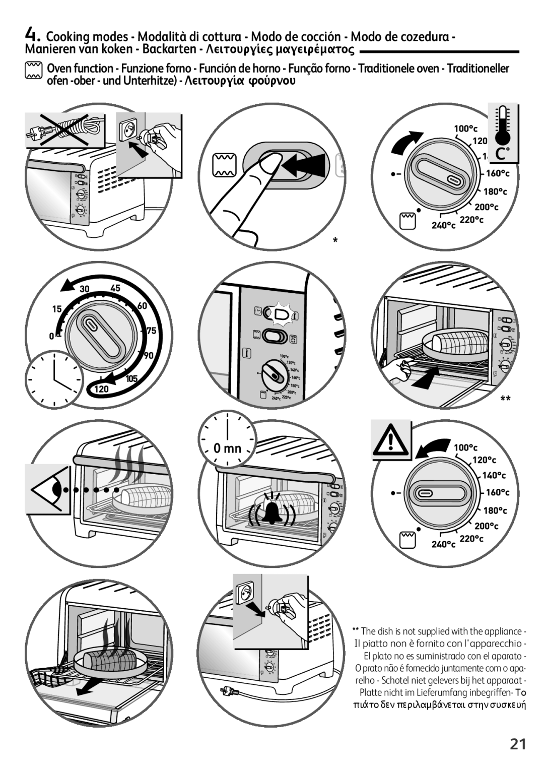 Tefal OF245830 manual Πιάτο δεν περιλαμβάνεται στην συσκευή 