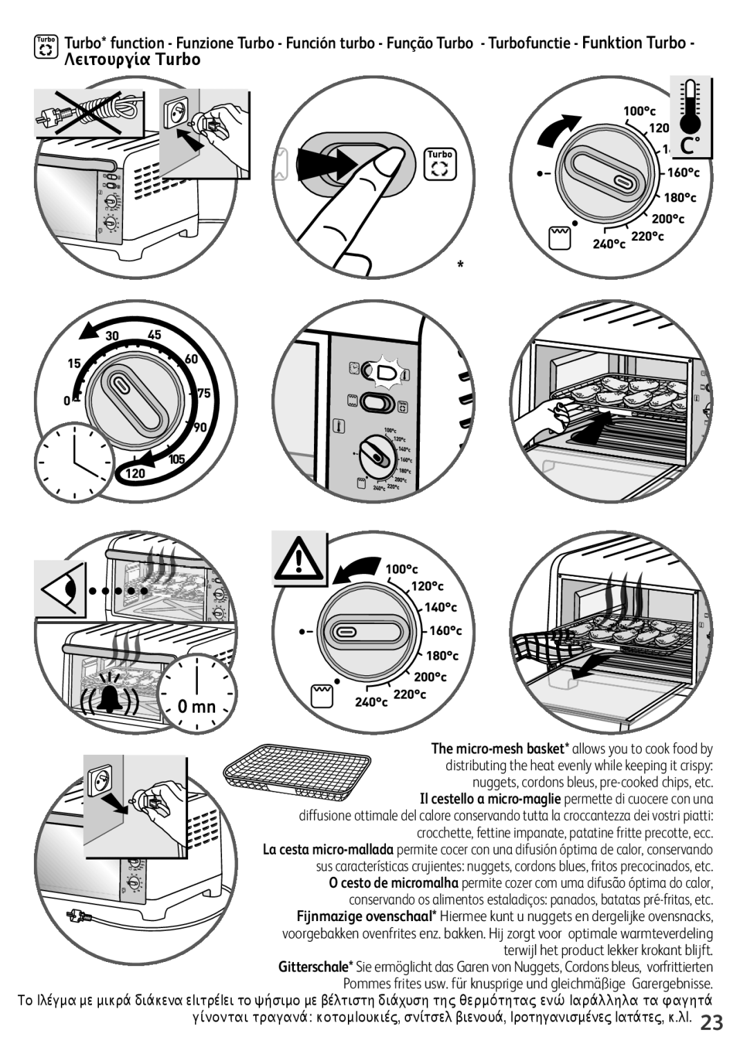 Tefal OF245830 manual Λειτουργία Turbo 