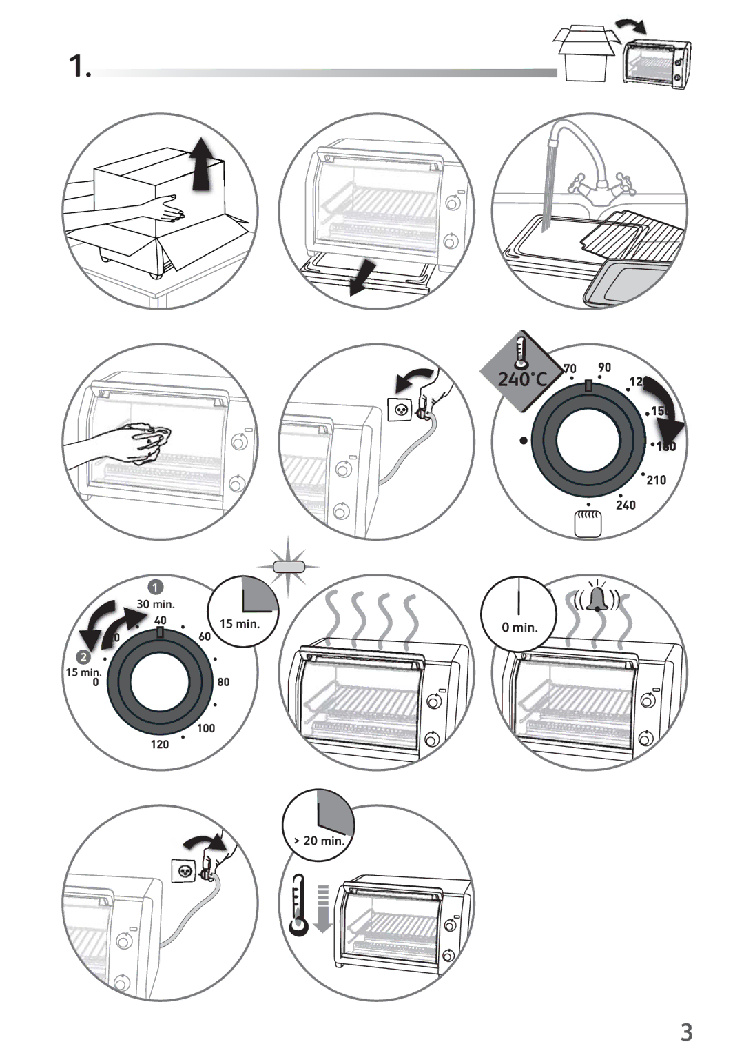 Tefal OV200230 manual 240C, 15 min 