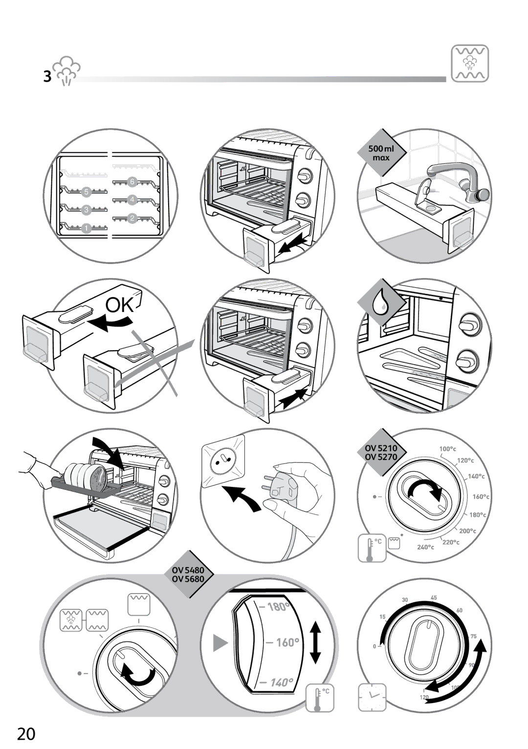 Tefal OV527070, OV527031 manual ml Max 