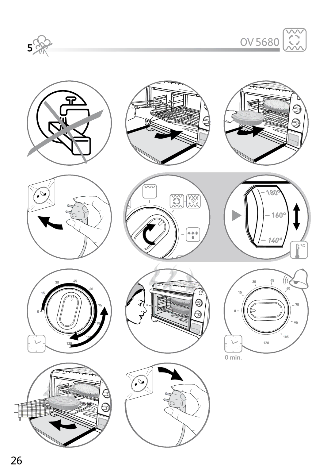 Tefal OV527070, OV527031 manual Min 