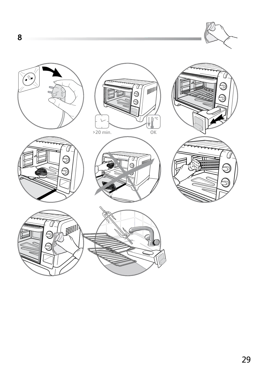 Tefal OV527031, OV527070 manual 20 min 