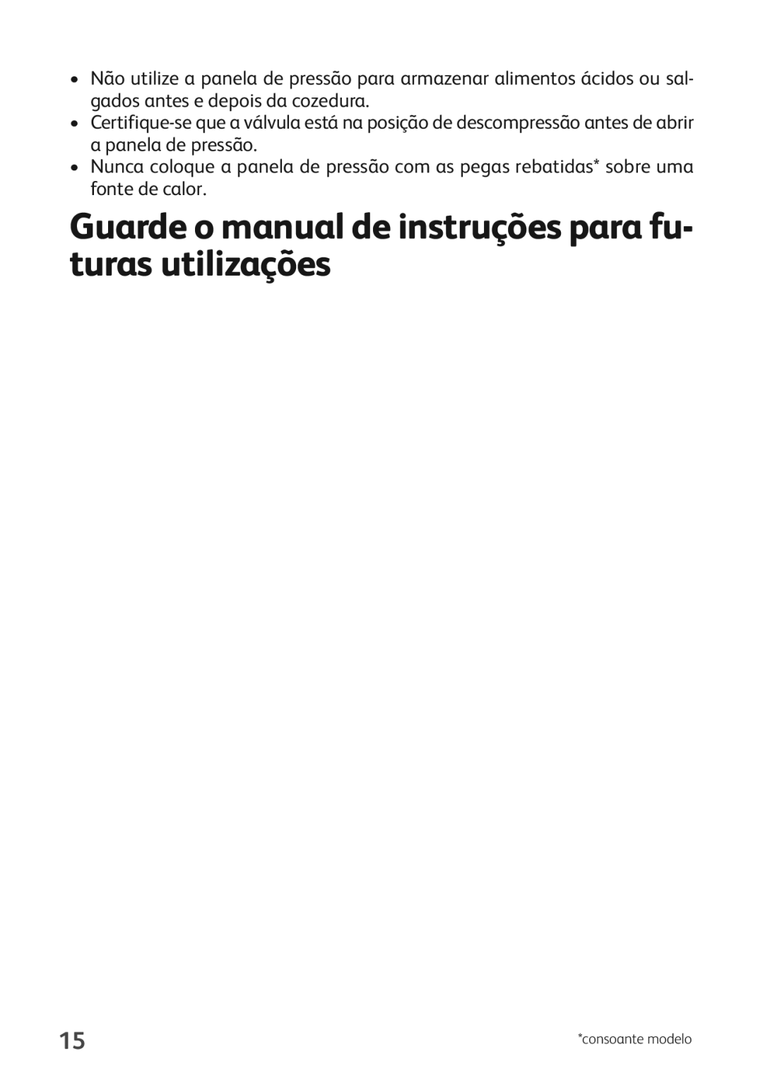 Tefal P0541152, P0541155 Guarde o manual de instruçõesparafu- turas utilizações 