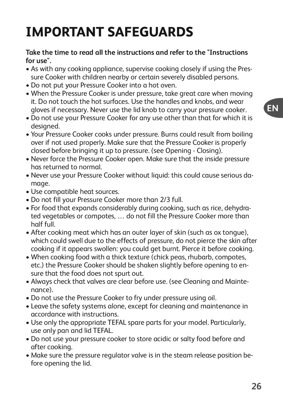 Tefal P0541155, P0541152 manual Important Safeguards 