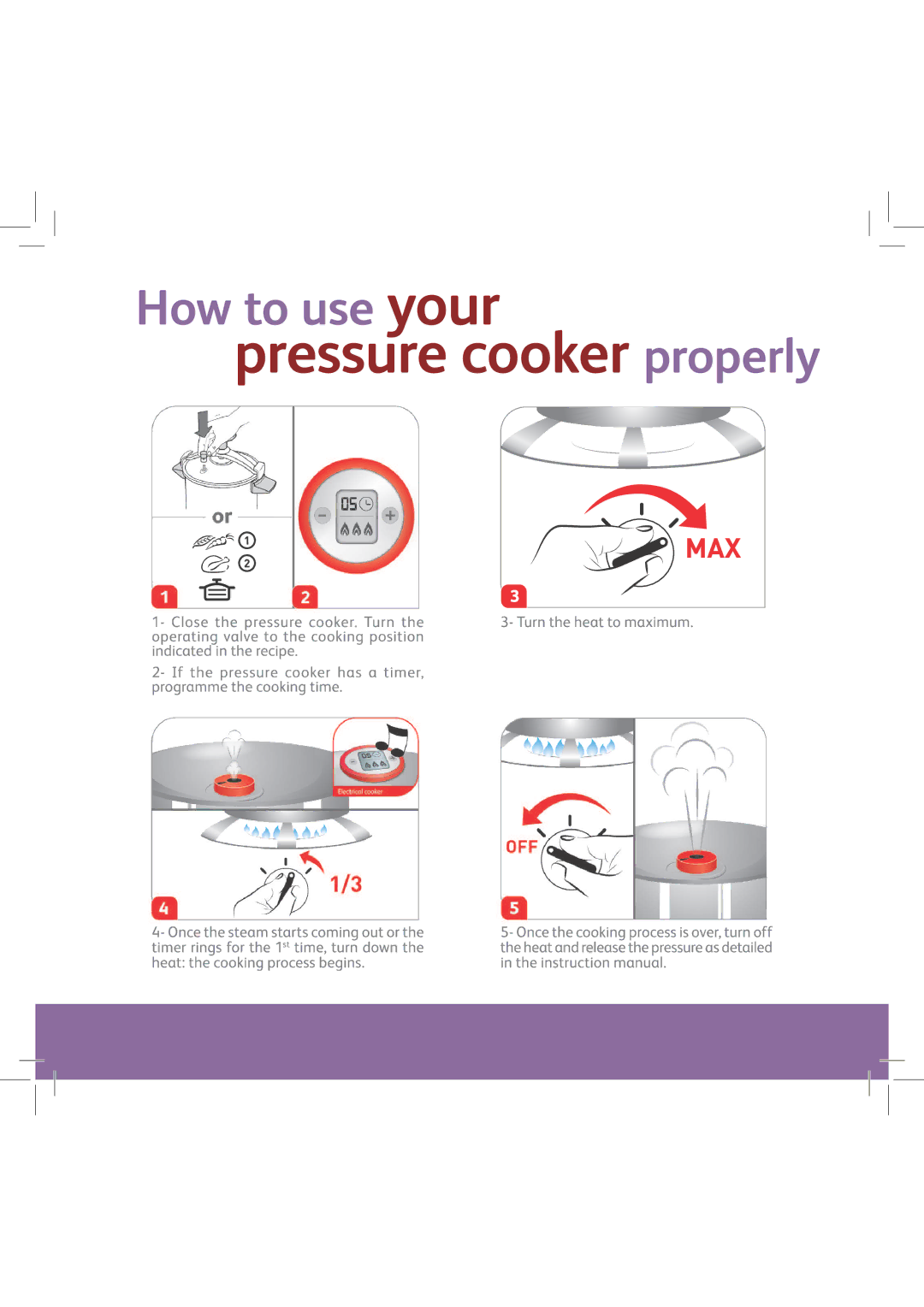 Tefal P2530731, P2534234 manual Pressure cooker properly 