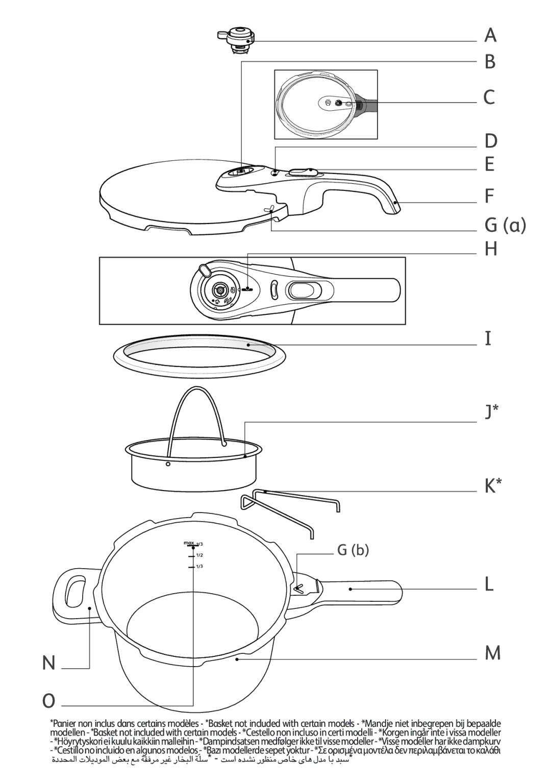 Tefal P2634631 manual Max 2/3 1/2 