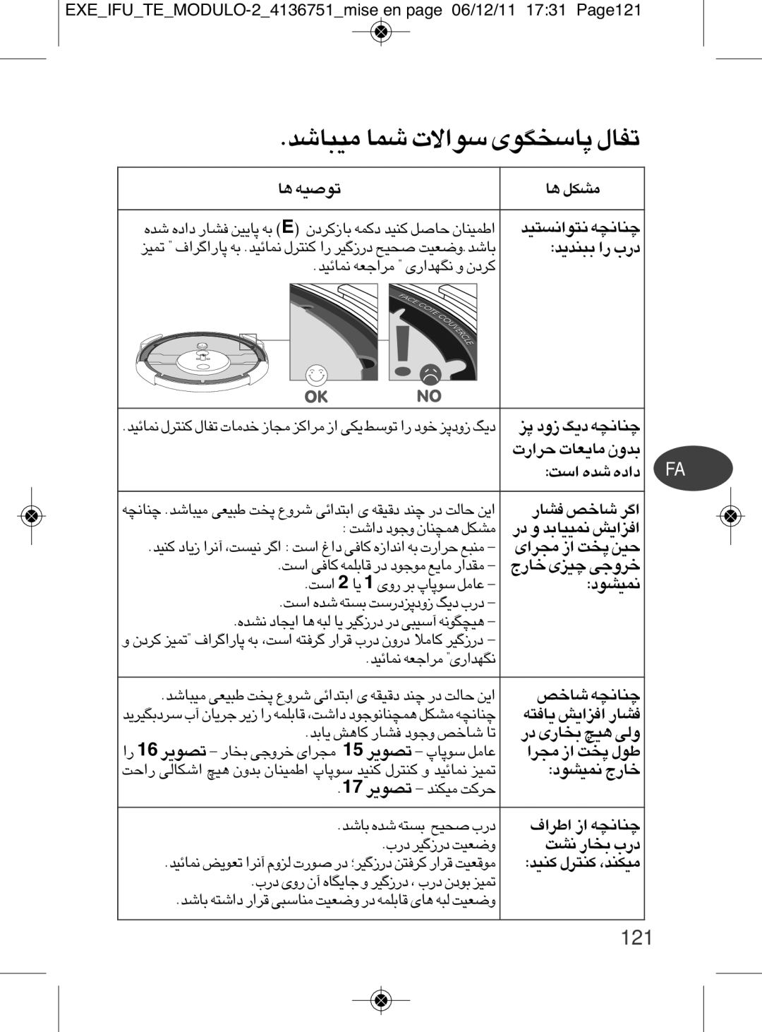 Tefal P4281465, P4281464, P4281466, P4281463 ÎU¸Ã ÇeÈ îdË§v, EXEIFUTEMODULO-24136751mise en page 06/12/11 1731 Page121 