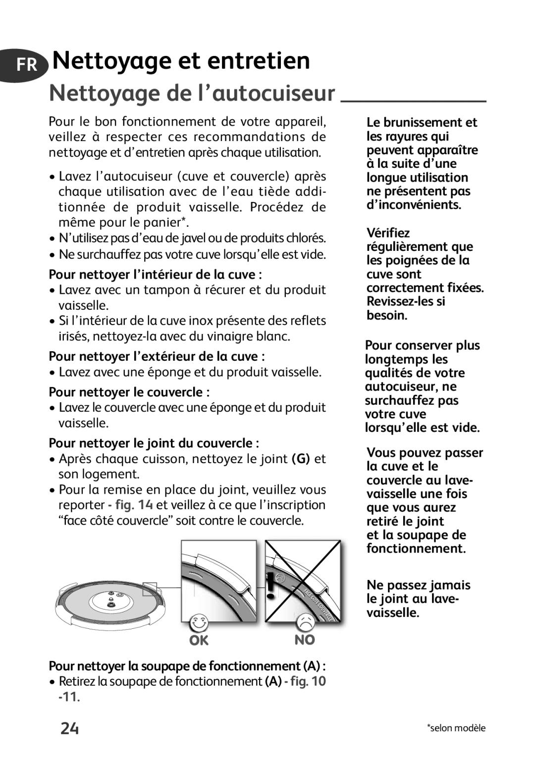 Tefal P4394831, P4394835 manual FR Nettoyage et entretien, Nettoyage de l’autocuiseur 