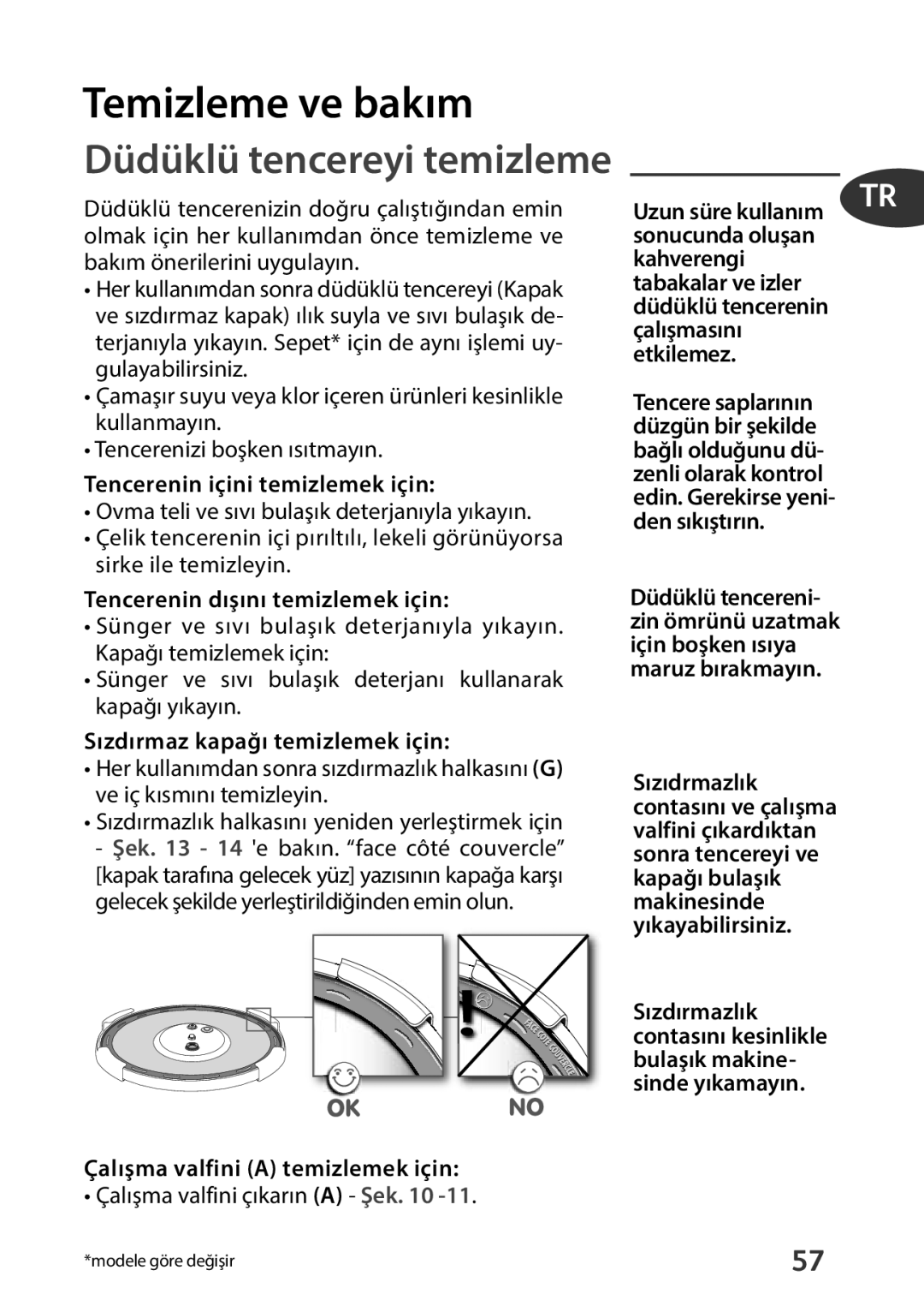 Tefal P4394835, P4394831 manual Temizleme ve bakım 