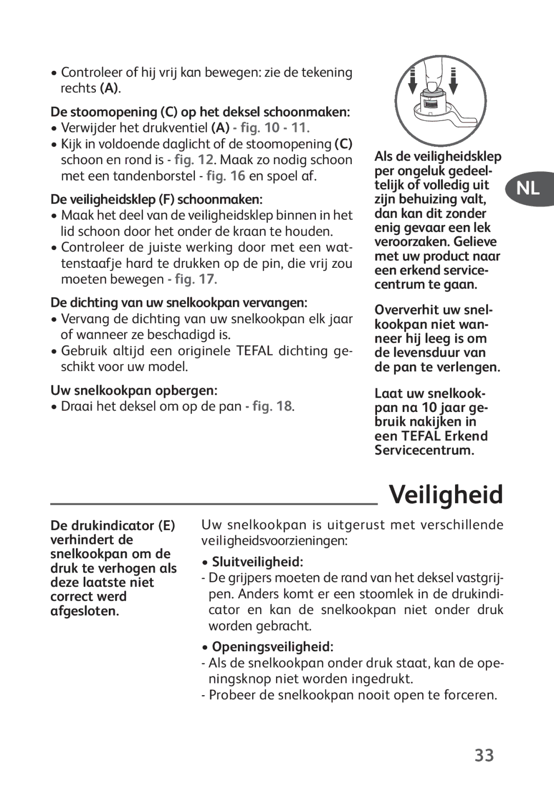 Tefal P4424735 manual Veiligheid 